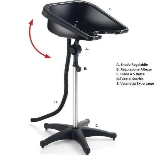 Lavatesta Portatile Regolabile con Snodo