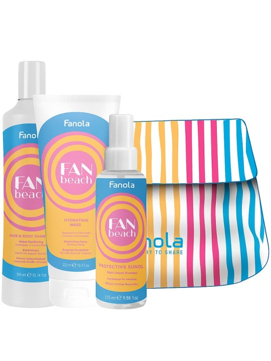 Fanola Fan Beach Kit Shampoo Doccia e Olio Solare Protettivo Maschera e Pochette |FANOLA